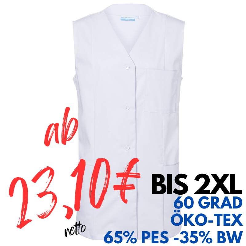 KASACK OHNE ARM BKS 1 BASIC von KARLOWSKY / Farbe: weiß / 65% Polyester-35% Baumwolle-195 g | MEIN-KASACK.de - KASACK - KASACKS