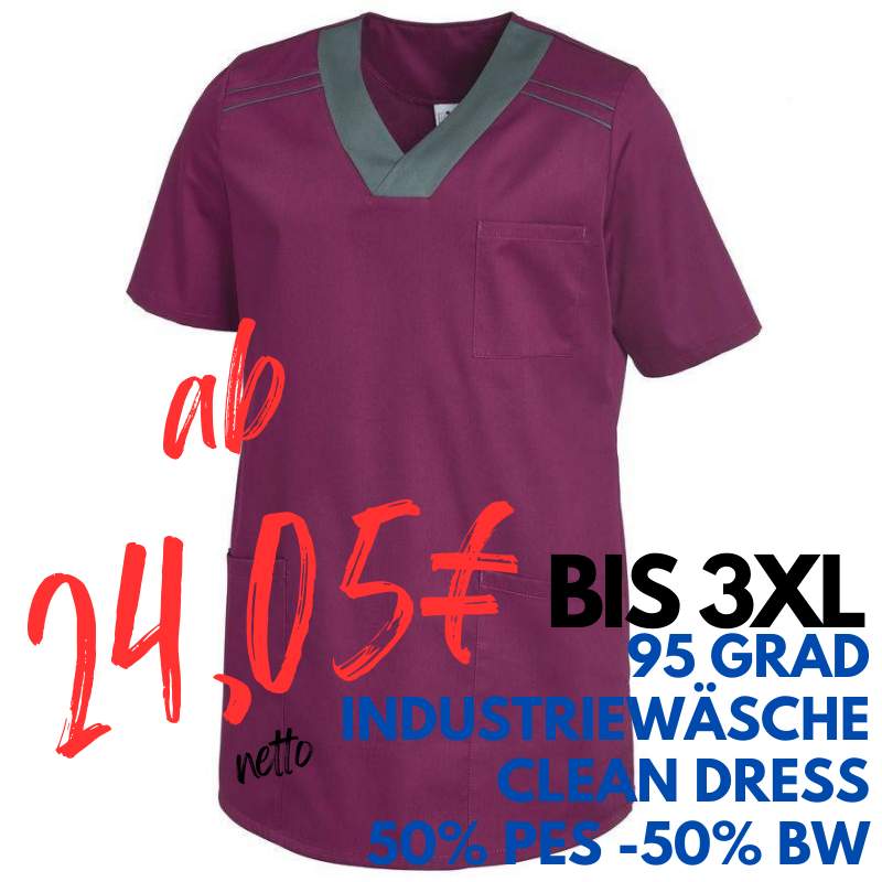 Herren-Kasack - 1344 von LEIBER / Farbe: beere/anthrazit / 50 % Polyester 50 % Baumwolle | MEIN-KASACK.de - KASACK - KASACKS