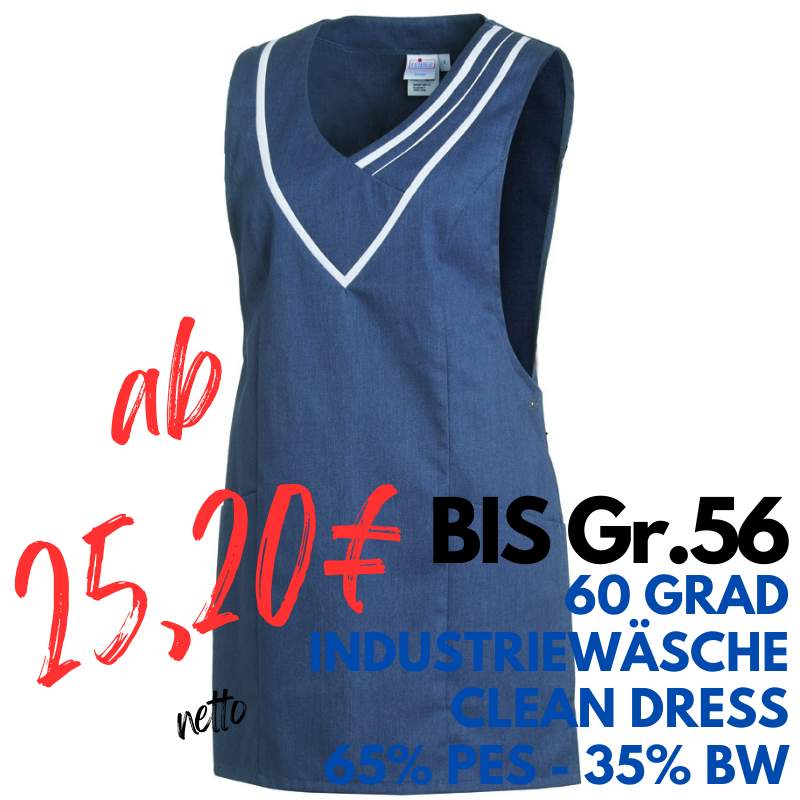 Überwurfschürze 2682 von LEIBER / Farbe: blau-weiß / 65 % Polyester 35 % Baumwolle | MEIN-KASACK.de - KASACK - KASACKS