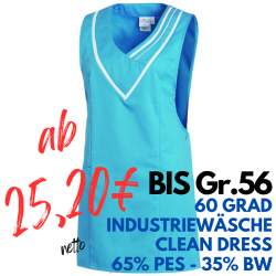 Überwurfschürze 2682 von LEIBER / Farbe: türkis-weiß / 65 % Polyester 35 % Baumwolle