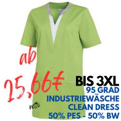 DAMEN - KASACK 1334 von LEIBER / Farbe: maigrün/weiß / 50% Baumwolle, 50% Polyester