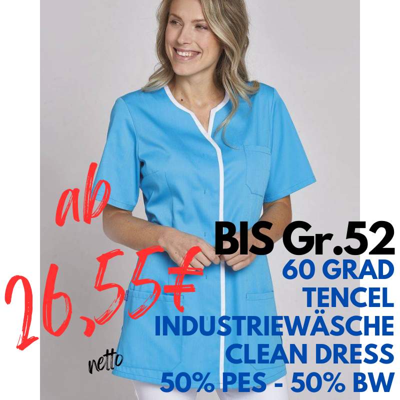 DAMEN - TENCEL - KASACK 1337 von LEIBER / Farbe: türkis / 50% Baumwolle, 50% Polyester | MEIN-KASACK.de - KASACK - KASACKS