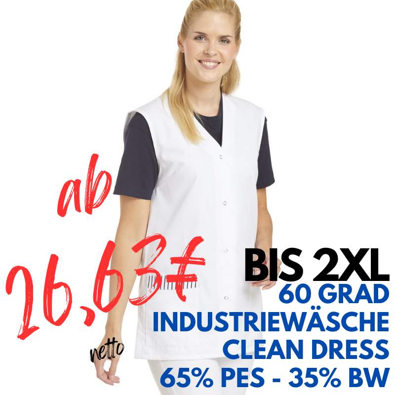 KASACK OHNE ARM 515 von LEIBER / Farbe: weiß / 65 % Polyester 35 % Baumwolle | MEIN-KASACK.de - KASACK - KASACKS