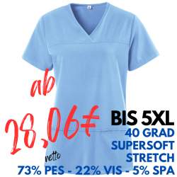 Damen - STRETCH-Kasack 280 - X-TOP von EXNER / Farbe: light blue / 73% Polyester, 22% Viscose, 5% Spandex, 180 g