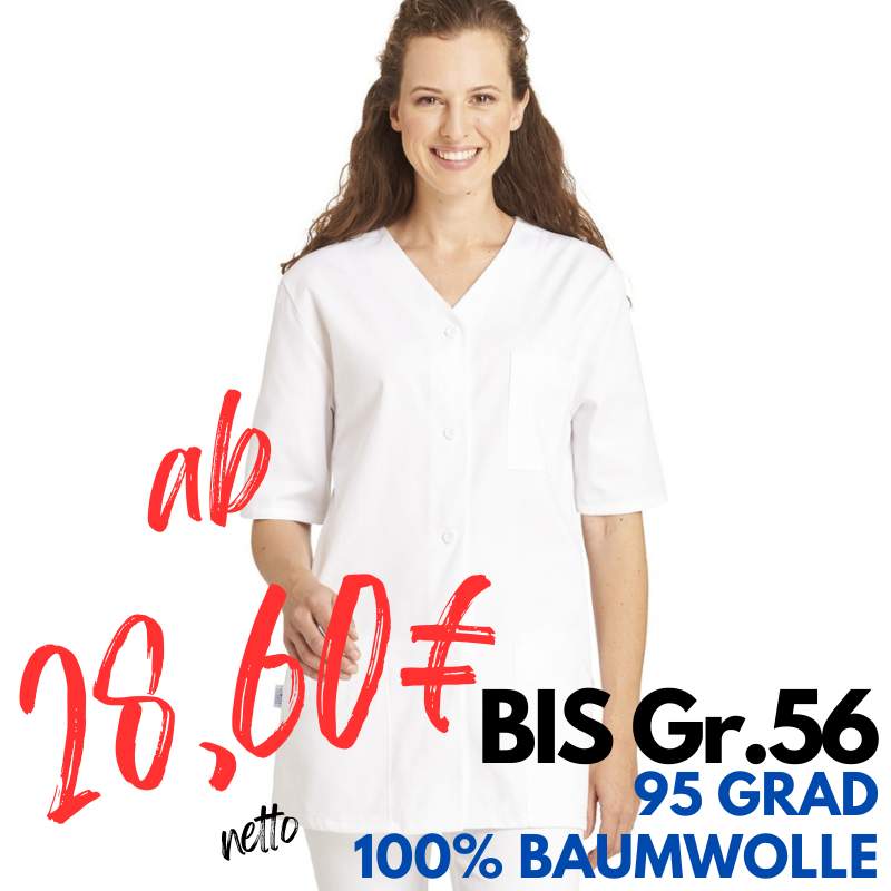 DAMEN - KASACK 448 von LEIBER / Farbe: weiß / 100% Baumwolle Feinköper | MEIN-KASACK.de - KASACK - KASACKS