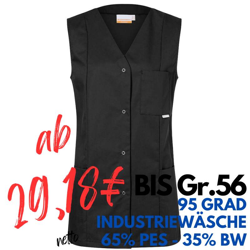 Damen-Kasack - ohne Arm - KS 40 von KARLOWSKY / Farbe: schwarz / 65% Polyester-35% Baumwolle-215 g | MEIN-KASACK.de - KASACK - KASACKS