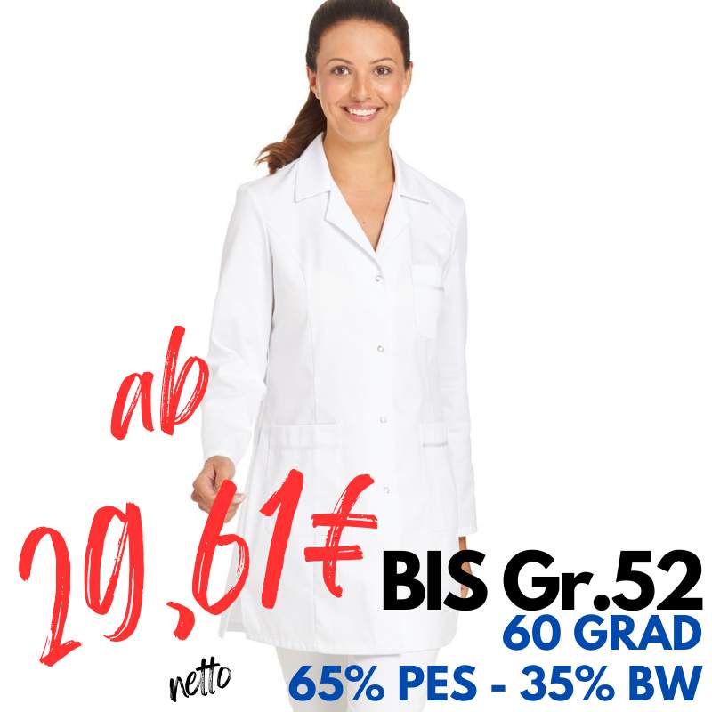 DAMEN - LONGKASACK 2434 von LEIBER / Farbe: weiß / 65 % Polyester 35 % Baumwolle | MEIN-KASACK.de - KASACK - KASACKS