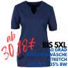 Damen - STRETCH-Kasack 2139 von MEIN-KASACK.de / Farbe: blau-weiß-gepunktet / Stretcheinsatz - 35% Baumwolle 65% Polyester