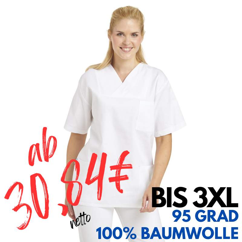 DAMEN - KASACK 223 von LEIBER / Farbe: weiß / 100% Baumwolle Feinköper | MEIN-KASACK.de - KASACK - KASACKS