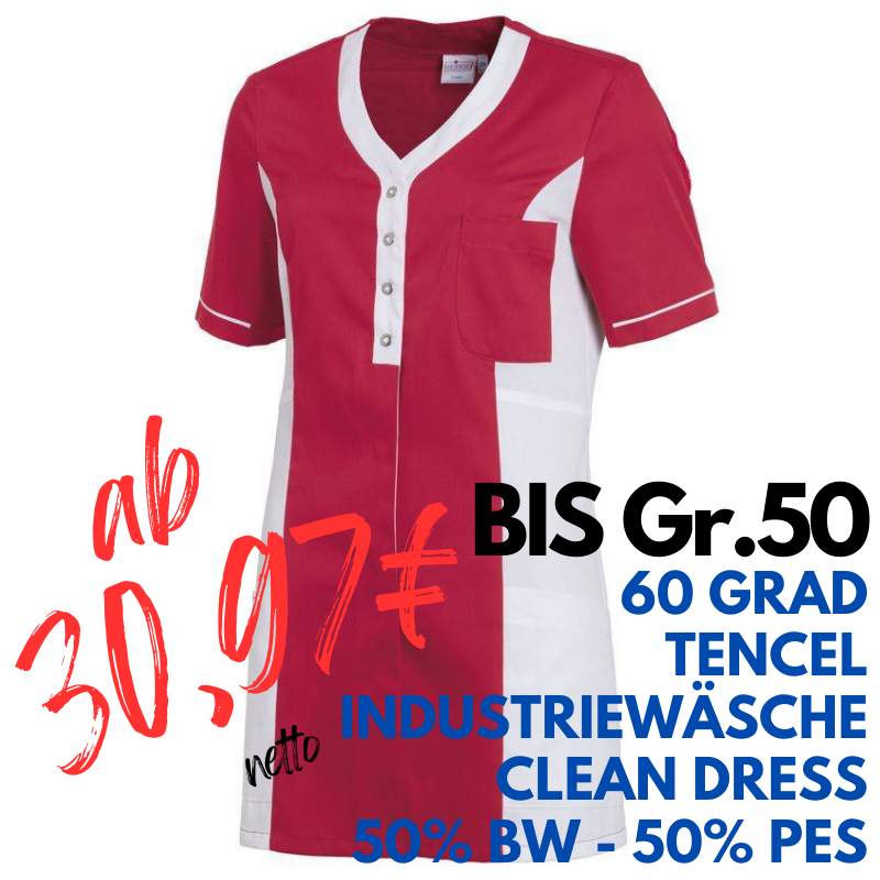 Damen - TENCEL-Kasack 2789 von LEIBER / Farbe: rot-weiß / 50% Baumwolle, 50% Polyester | MEIN-KASACK.de - KASACK - KASACKS