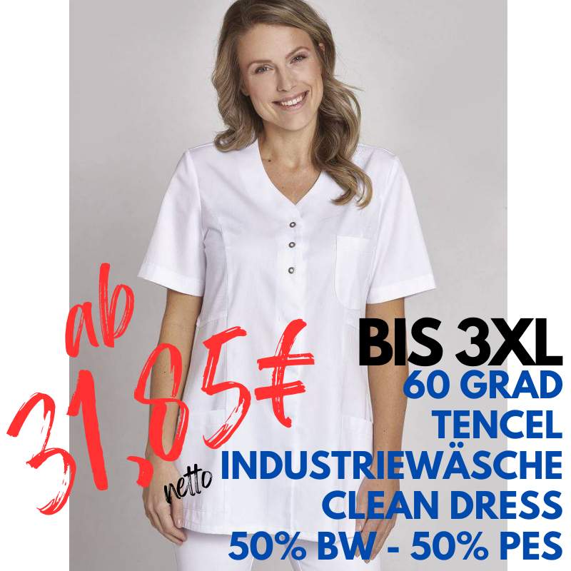 Damen - TENCEL-Kasack 1338 von LEIBER / Farbe: weiß / 50% Baumwolle, 50% Polyester | MEIN-KASACK.de - KASACK - KASACKS