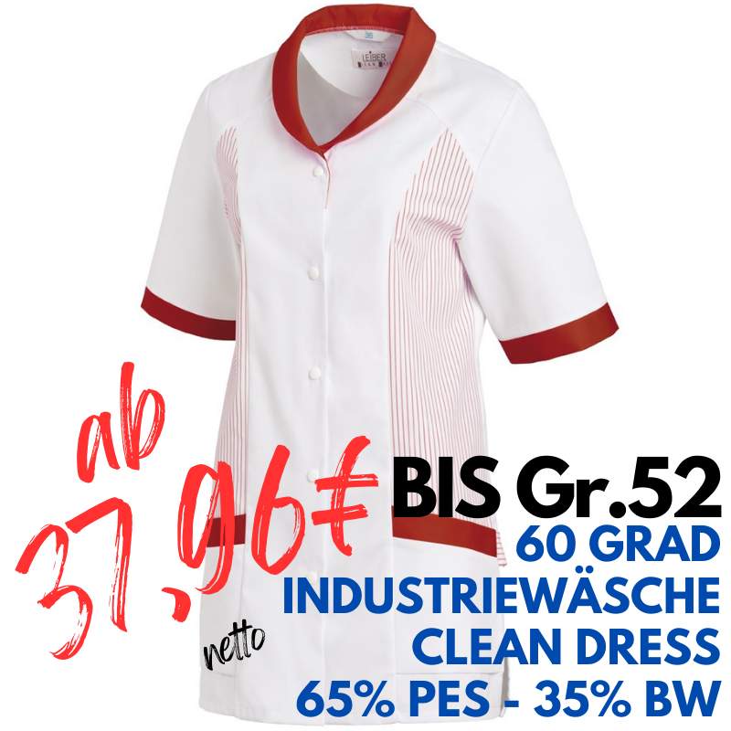 DAMEN - KASACK 800 von LEIBER / Farbe: weiß-rot / 65 % Polyester 35 % Baumwolle | MEIN-KASACK.de - KASACK - KASACKS