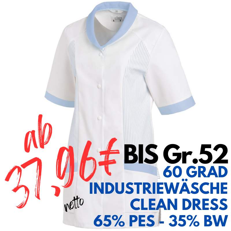 DAMEN - KASACK 800 von LEIBER / Farbe: weiß-blau / 65 % Polyester 35 % Baumwolle | MEIN-KASACK.de - KASACK - KASACKS