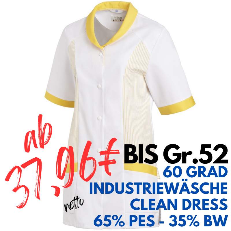 DAMEN - KASACK 800 von LEIBER / Farbe: weiß-gelb / 65 % Polyester 35 % Baumwolle | MEIN-KASACK.de - KASACK - KASACKS