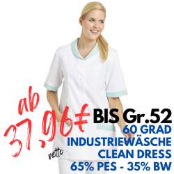 DAMEN - KASACK 800 von LEIBER / Farbe: weiß-mint / 65 % Polyester 35 % Baumwolle