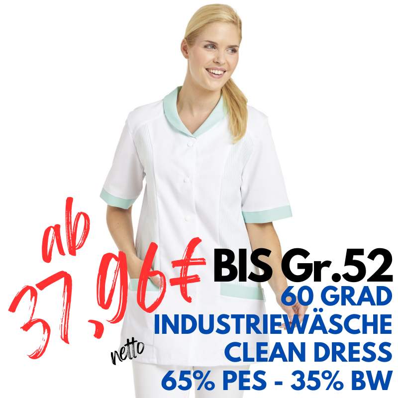 DAMEN - KASACK 800 von LEIBER / Farbe: weiß-mint / 65 % Polyester 35 % Baumwolle | MEIN-KASACK.de - KASACK - KASACKS