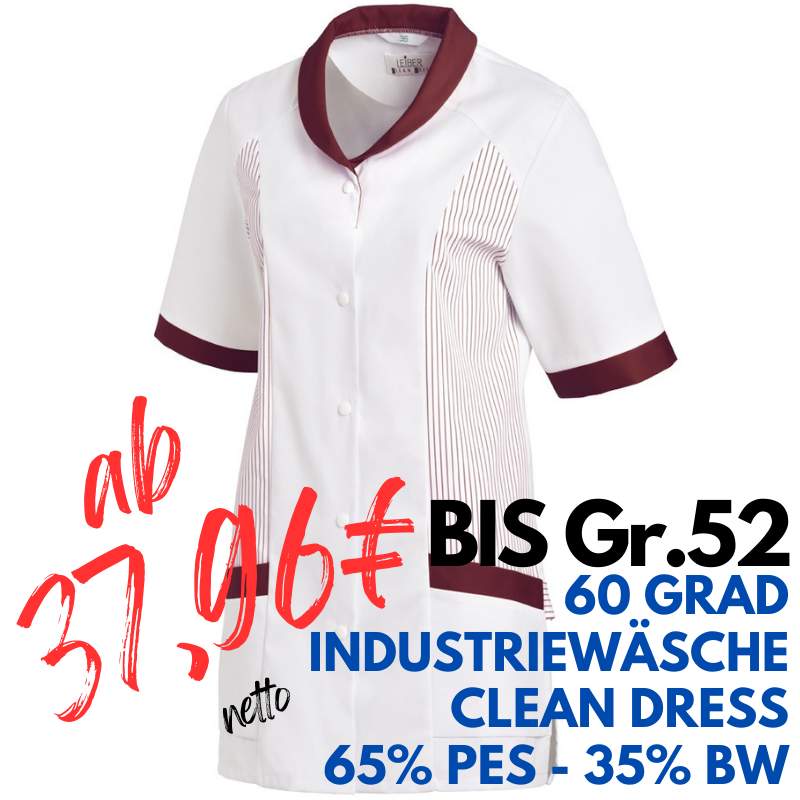 DAMEN - KASACK 800 von LEIBER / Farbe: weiß-bordeaux / 65 % Polyester 35 % Baumwolle | MEIN-KASACK.de - KASACK - KASACKS