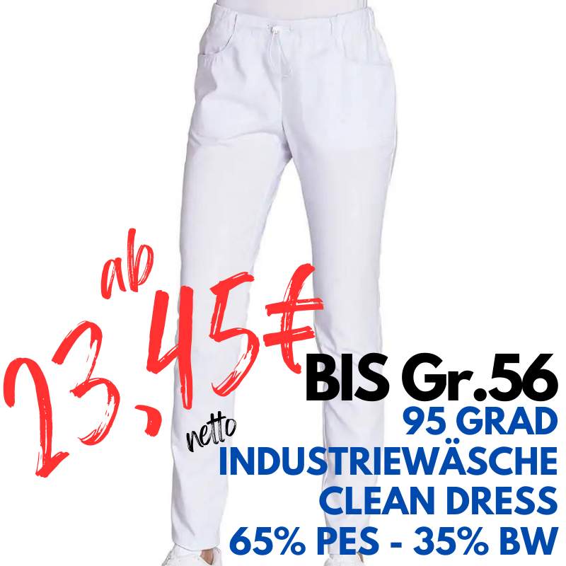 DAMEN ARBEITSHOSE MEDIZIN | 8320 von LEIBER / Farbe: weiß / 35 % Baumwolle 65% Polyester | MEIN-KASACK.de - KASACK - KASACKS