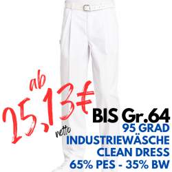 Bundfaltenhose (Herren) 8230 von LEIBER / Farbe: weiß / 65 % Polyester 35 % Baumwolle