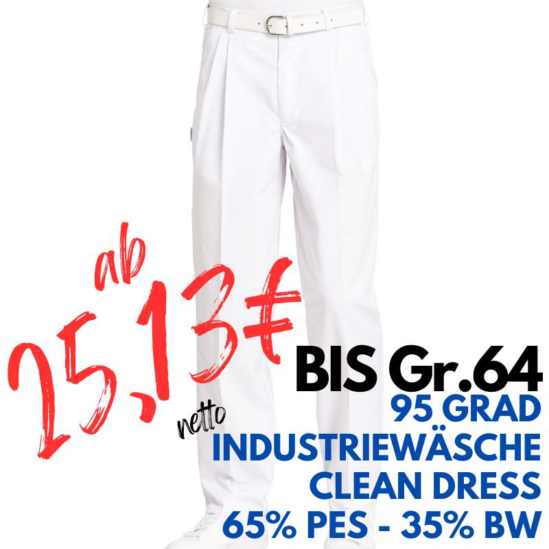 Herrenhose 8230 von LEIBER / Farbe: weiß / 65 % Polyester 35 % Baumwolle | MEIN-KASACK.de - KASACK - KASACKS