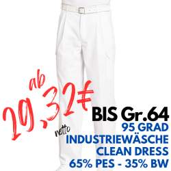 HERREN ARBEITSHOSE MEDIZIN | 1390 von LEIBER / Farbe: weiß / 65 % Polyester 35 % Baumwolle