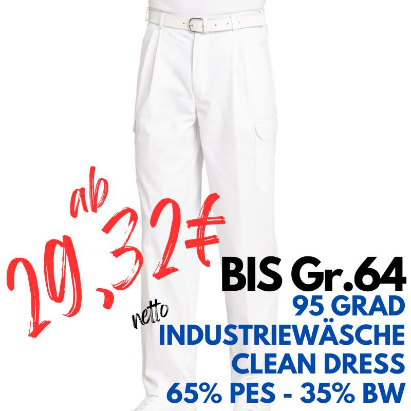 HERREN ARBEITSHOSE MEDIZIN | 1390 von LEIBER / Farbe: weiß / 65 % Polyester 35 % Baumwolle | MEIN-KASACK.de - KASACK - KASACKS