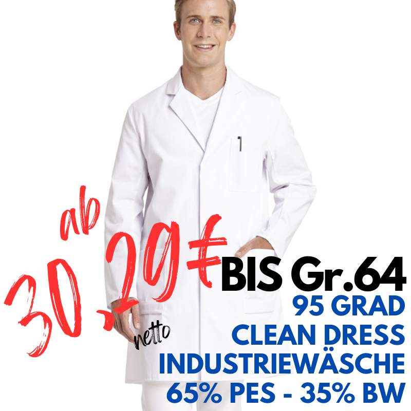 HERREN - ARZTKITTEL - LABORKITTEL 492 von LEIBER / Farbe: weiß / 65 % Polyester 35 % Baumwolle | MEIN-KASACK.de - KASACK - KASACKS