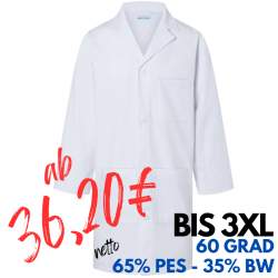 Herrenmantel / Arztkittel / Laborkittel - BMM 2 von KARLOWSKY  / Farbe: weiß / 65% Polyester - 35% Baumwolle - 195 g/m²