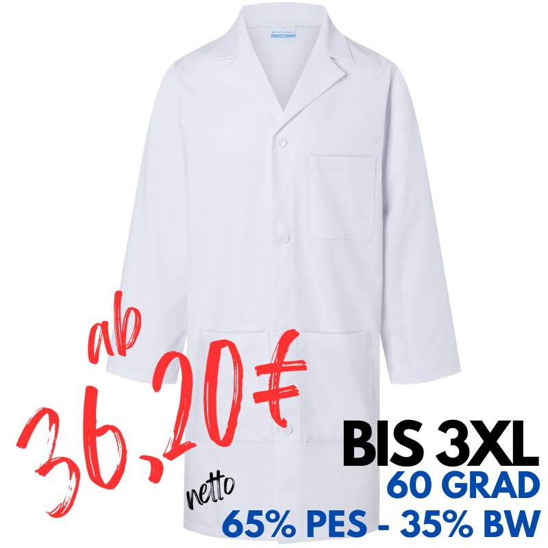 HERREN - ARZTKITTEL - LABORKITTEL BMM 2 von KARLOWSKY  / Farbe: weiß / 65% Polyester - 35% Baumwolle - 195 g/m² | MEIN-KASACK.de - KASACK - KASACKS