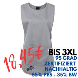 Überwurfschürze KS 64 - ESSENTIAL von KARLOWSKY / Farbe: platingrau / 65% Polyester-35% Baumwolle-150 g