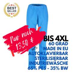 HERREN ARBEITSHOSE MEDIZIN | 2648 von MEIN-KASACK.de / Farbe: azur/ 170g/m² - 65%PES - 35%BW