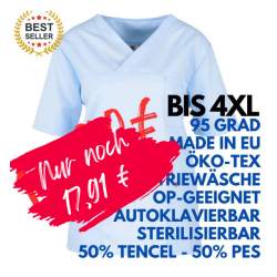 Damen-Kasack / OP - Kasack - 2700 von MEIN-KASACK.de / Farbe: hellblau / 50%PES - 50%Tencel - 200g/m²