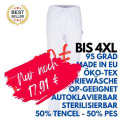 DAMEN ARBEITSHOSE MEDIZIN | TENCEL / OP-Hose 2701 von MEIN-KASACK.de / Farbe: weiß / 200g/m² - 50%PES - 50%TENCEL