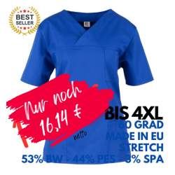 Damen - STRETCH-Kasack 2692 von MEIN-KASACK.de / Farbe: kornblau / 160g/m²-53% BW-44% PES-3% Spandex