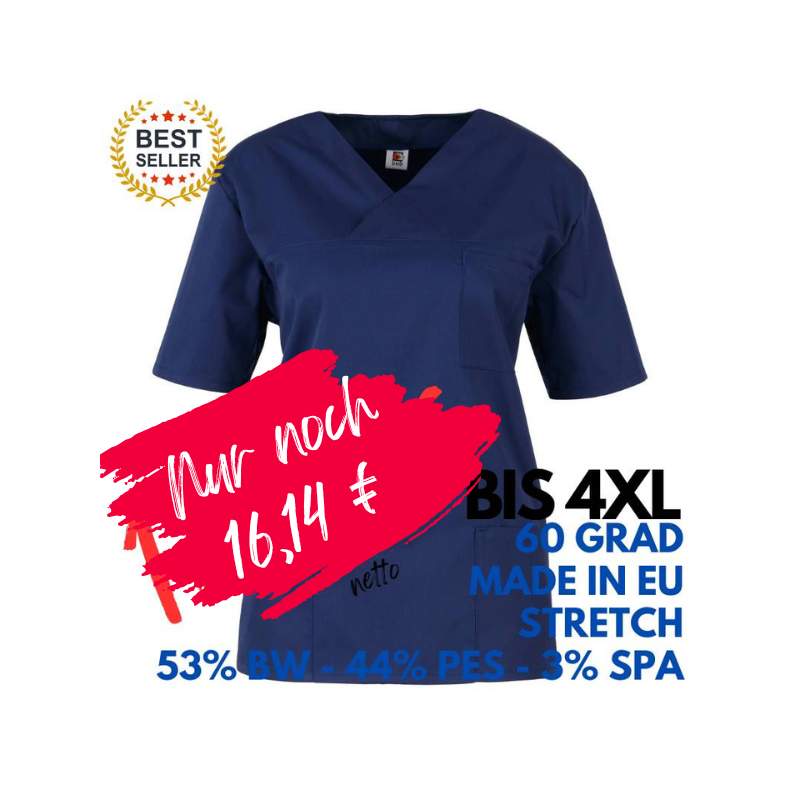 Damen - STRETCH-Kasack 2692 von MEIN-KASACK.de / Farbe: marine / 160g/m²-53% BW-44% PES-3% Spandex | MEIN-KASACK.de - KASACK - KASACKS