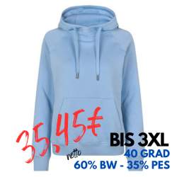 ARBEITS-HOODIE / ARBEITSPULLOVER DAMEN | CORE 637 von ID / Farbe: hellblau / 60% BAUMWOLLE 40% POLYESTER