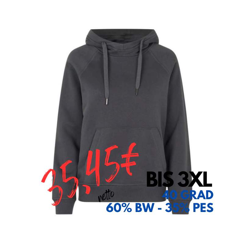 ARBEITS-HOODIE / ARBEITSPULLOVER DAMEN | CORE 637 von ID / Farbe: koks / 60% BAUMWOLLE 40% POLYESTER | MEIN-KASACK.de - KASACK - KASACKS