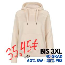 ARBEITS-HOODIE / ARBEITSPULLOVER DAMEN | CORE 637 von ID / Farbe: off-white / 60% BAUMWOLLE 40% POLYESTER