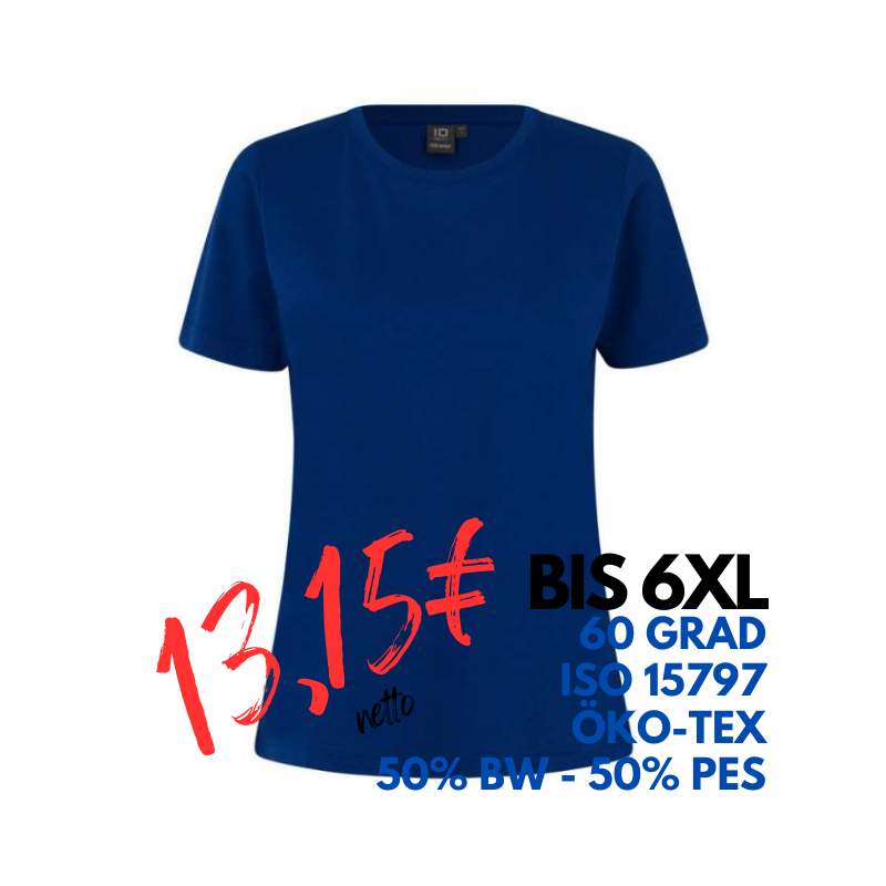 ARBEITS-T-SHIRT DAMEN | PRO Wear 317 von ID / Farbe: königsblau / 50% BAUMWOLLE 50% POLYESTER | MEIN-KASACK.de - KASACK - KASACKS