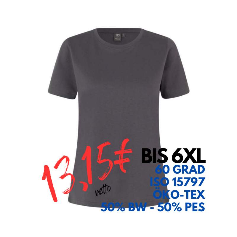 ARBEITS-T-SHIRT DAMEN | PRO Wear 317 von ID / Farbe: silver grey / 50% BAUMWOLLE 50% POLYESTER | MEIN-KASACK.de - KASACK - KASACKS