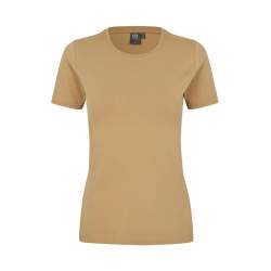 ARBEITS-T-SHIRT DAMEN | Stretch Komfort 595 von ID / Farbe: sand / 75% Baumwolle 20% Viskose 5% Elasthan