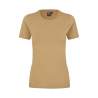 ARBEITS-T-SHIRT DAMEN | Stretch Komfort 595 von ID / Farbe: sand / 75% Baumwolle 20% Viskose 5% Elasthan