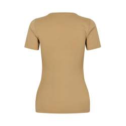 ARBEITS-T-SHIRT DAMEN | Stretch Komfort 595 von ID / Farbe: sand / 75% Baumwolle 20% Viskose 5% Elasthan