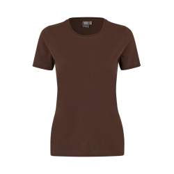 ARBEITS-T-SHIRT DAMEN | Stretch Komfort 595 von ID / Farbe: mokka / 75% Baumwolle 20% Viskose 5% Elasthan