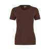 ARBEITS-T-SHIRT DAMEN | Stretch Komfort 595 von ID / Farbe: mokka / 75% Baumwolle 20% Viskose 5% Elasthan