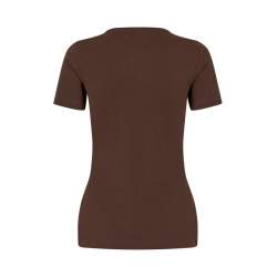 ARBEITS-T-SHIRT DAMEN | Stretch Komfort 595 von ID / Farbe: mokka / 75% Baumwolle 20% Viskose 5% Elasthan