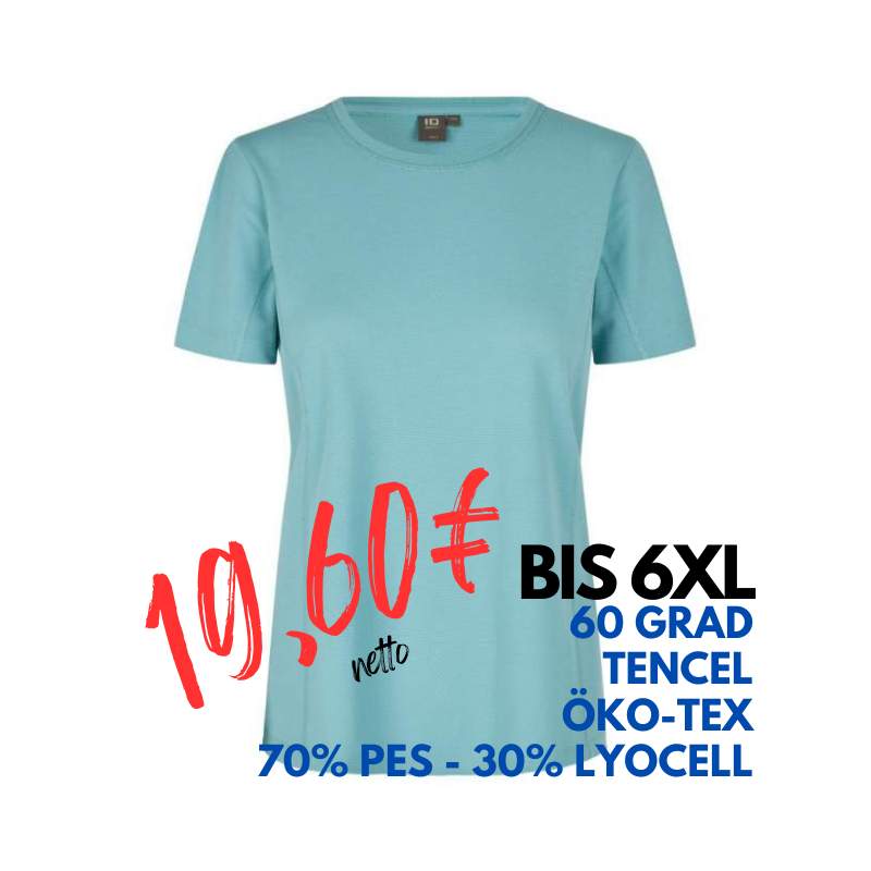 ARBEITS-T-SHIRT DAMEN | TENCEL 529 von ID / Farbe: altaqua / 70% Polyester (recycled) 30% Lyocell | MEIN-KASACK.de - KASACK - KASACKS