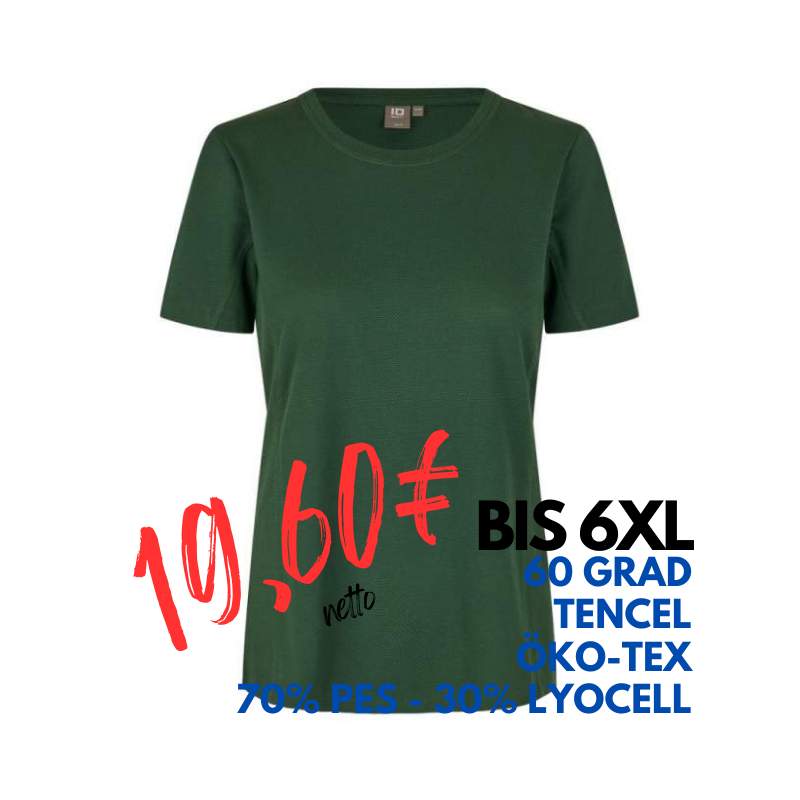 ARBEITS-T-SHIRT DAMEN | TENCEL 529 von ID / Farbe: flaschengrün / 70% Polyester (recycled) 30% Lyocell | MEIN-KASACK.de - KASACK - KASACKS