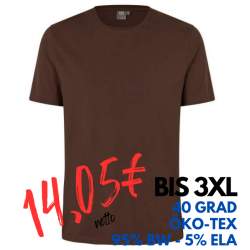 ARBEITS-T-SHIRT HERREN | Stretch Komfort 594 von ID / Farbe: mokka / 95% BAUMWOLLE 5% ELASTHAN