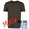 ARBEITS-T-SHIRT HERREN | Stretch Komfort 594 von ID / Farbe: oliv / 95% BAUMWOLLE 5% ELASTHAN